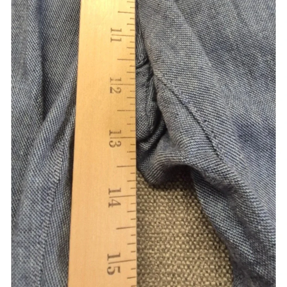 Banana Republic Aiden Fit Men's 34x34 Linen Cotton blend Pants Blue Flat front